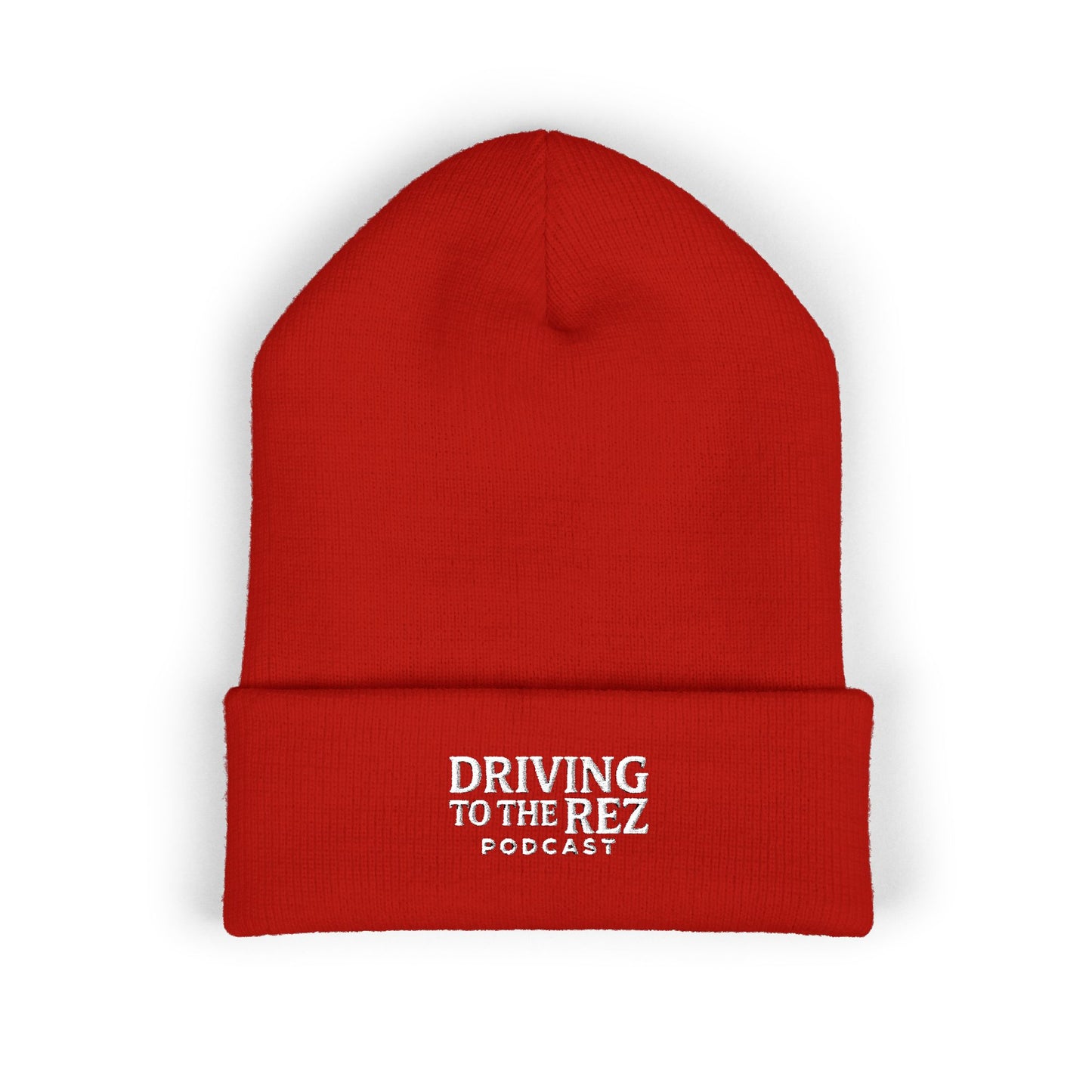 Driving to the Rez Podcast Embroidered Cuffed Beanie