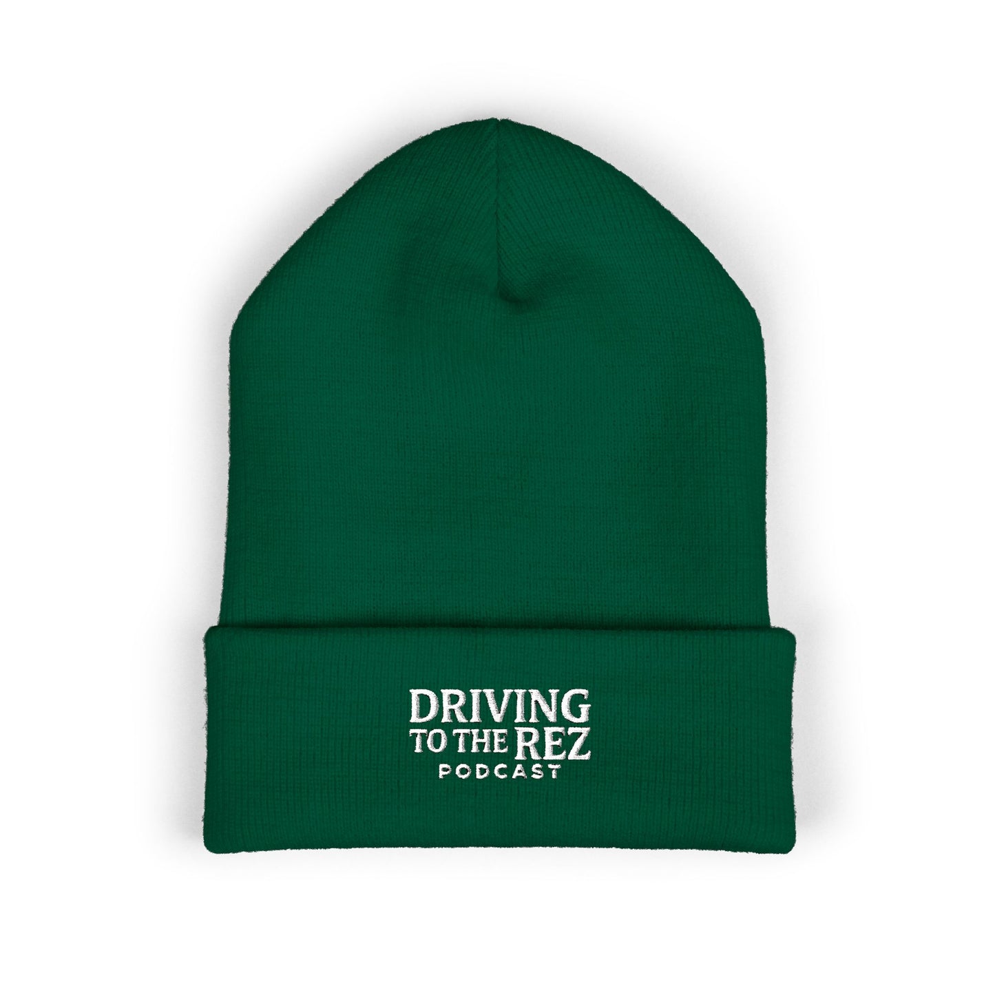 Driving to the Rez Podcast Embroidered Cuffed Beanie