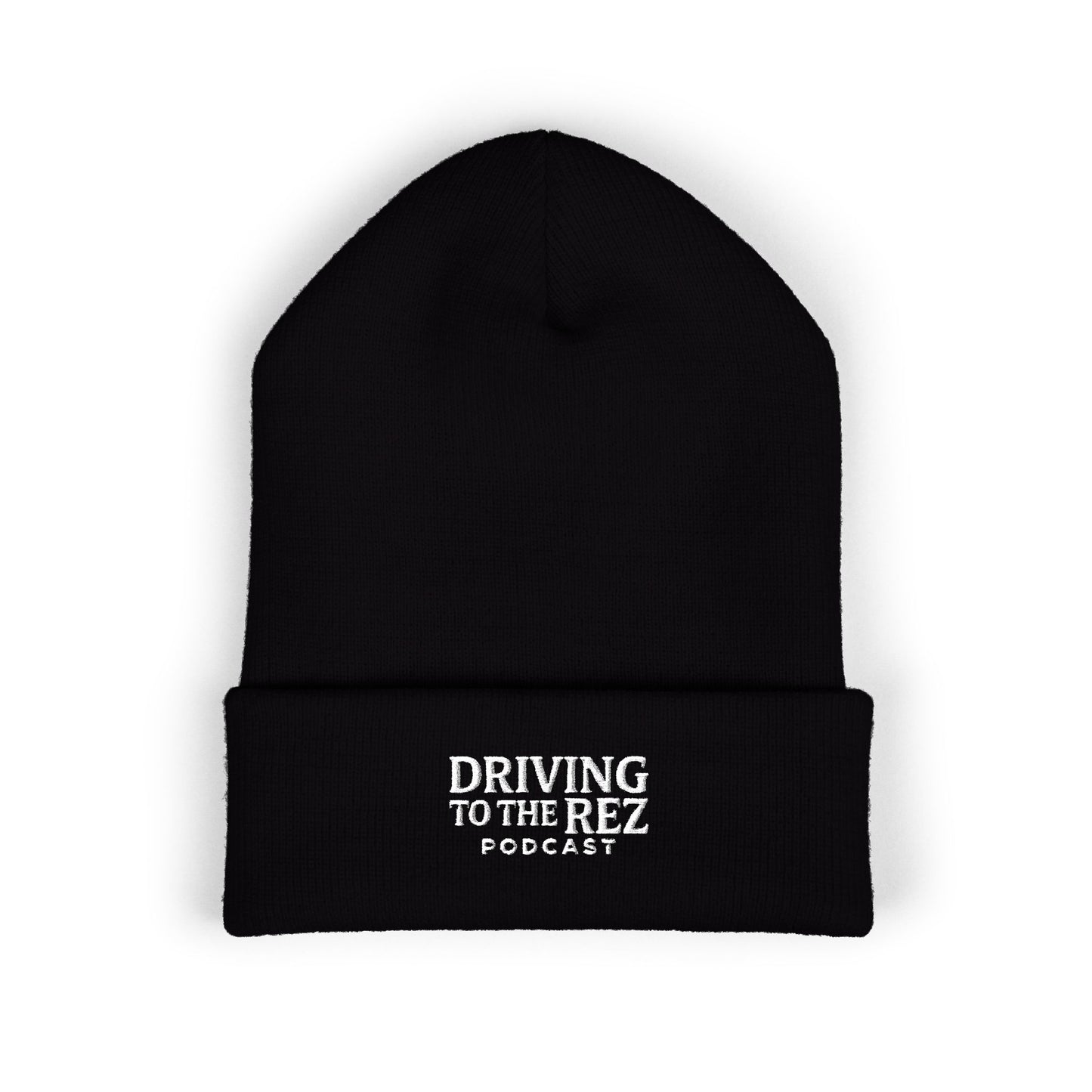 Driving to the Rez Podcast Embroidered Cuffed Beanie